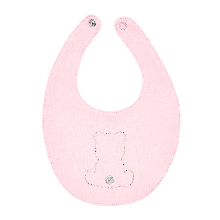 Set cadou - muselina, bavetica si ursulet - roz [4]