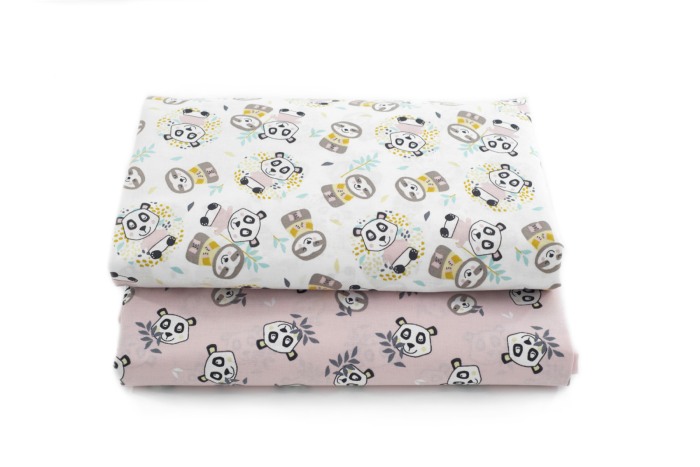 Set cuvertura+ 2 cearceafuri Blush Sloth& Panda [8]
