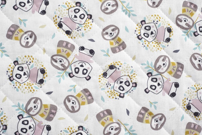 Set cuvertura+ 2 cearceafuri Blush Sloth& Panda [12]