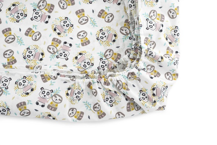 Set cuvertura+ 2 cearceafuri Blush Sloth& Panda [7]