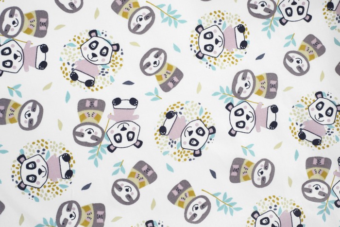 Set cuvertura+ 2 cearceafuri Blush Sloth& Panda [10]