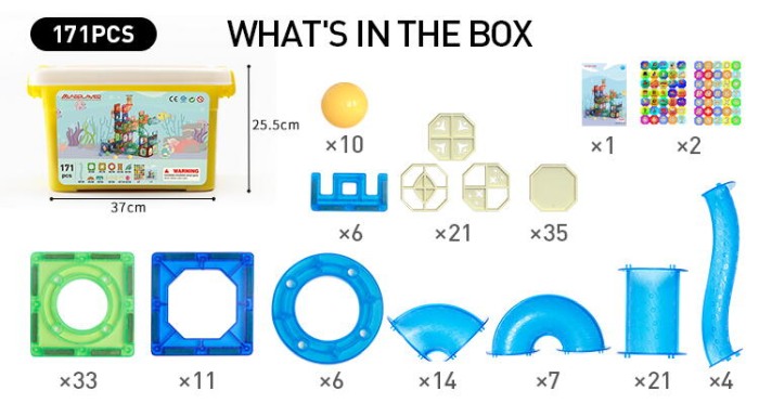 Set de constructie magnetic - Marble Run (171 piese) [3]