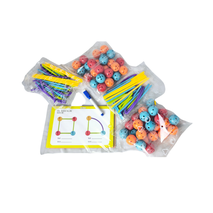 Set de constructie STEAM - Forme 3D ( 140 piese) [4]