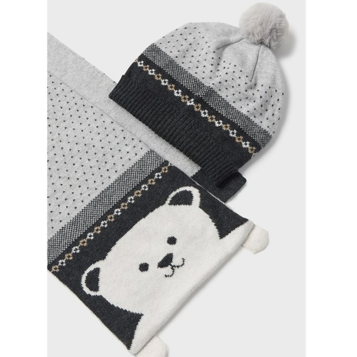 Set Gri caciula si fular ursulet bebe  - Mayoral    12 luni (80 cm) [3]