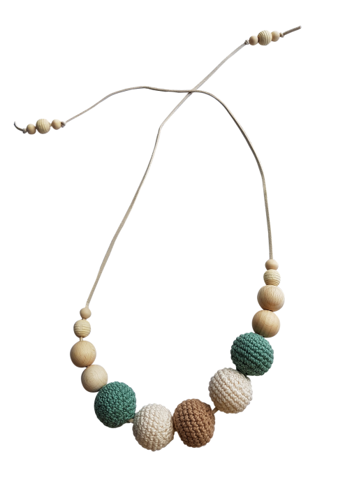 Set jucarii crosetate manual pentru dentitie si colier alaptare - Hipopotam, verde - Maimutzeria Tiarra [3]