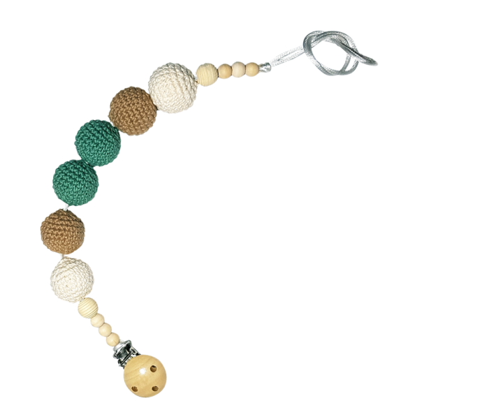 Set jucarii crosetate manual pentru dentitie si suzeta- Girafa - vernil - Maimutzeria Tiarra [2]