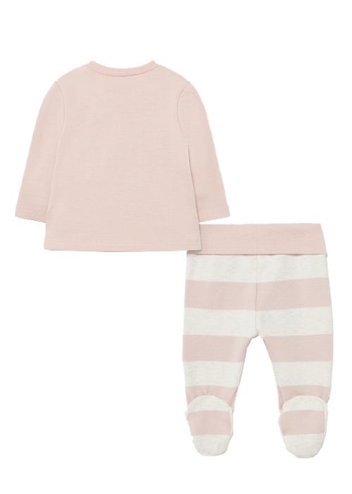 Set pantaloni cu botosei plusat caciulita nou-nascut 4-6 luni [4]