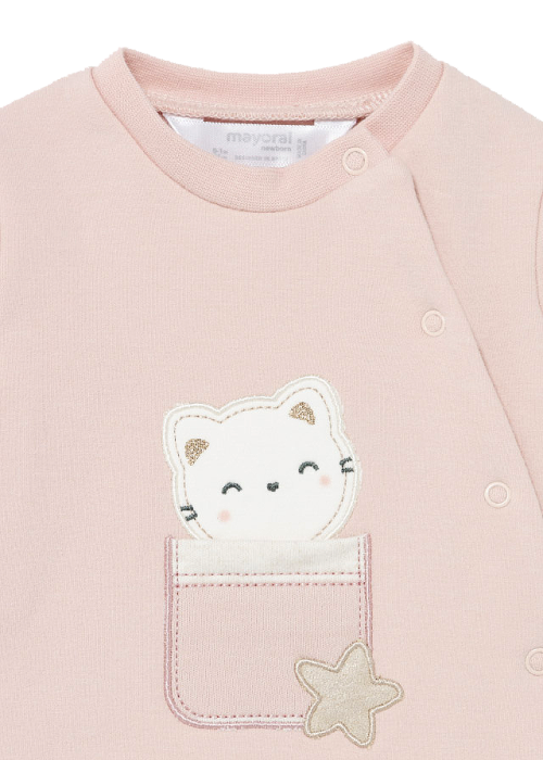 Set pantaloni cu botosei plusat caciulita nou-nascut 4-6 luni [5]