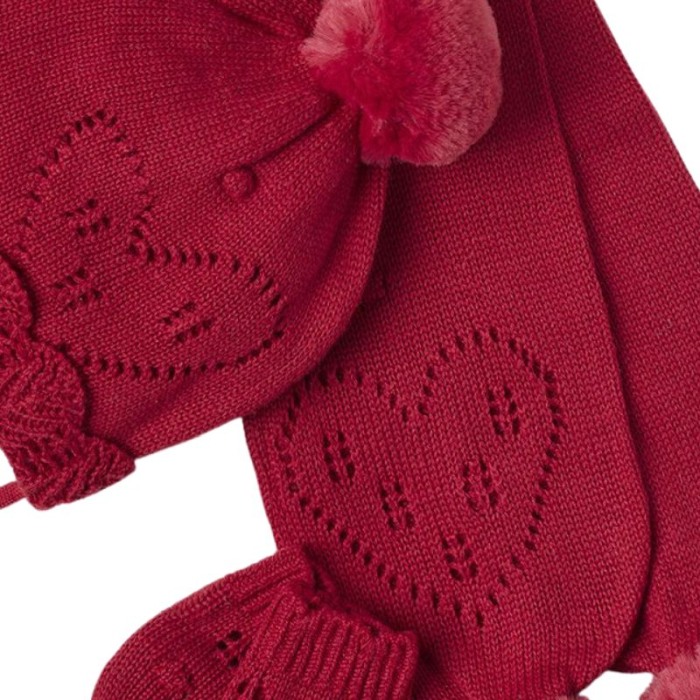 Set Rosu caciula cu fular si manusi  - Mayoral   18 luni [2]