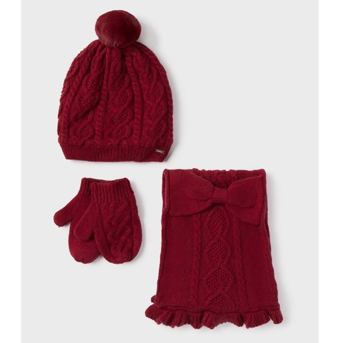 Set Rosu caciula cu fular si manusi  - Mayoral   24 luni (92 cm) [2]