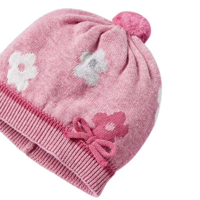 Set Roz Flori caciula si manusi pentru nou-nascut ECOFRIENDS- Mayoral   12 luni [4]