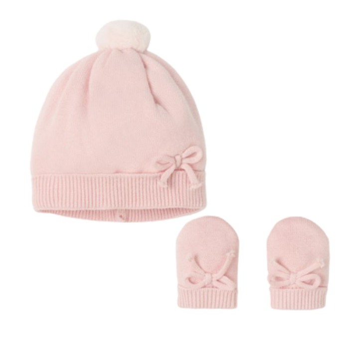 Set Roz Piersica caciula si manusi pentru nou-nascut ECOFRIENDS- Mayoral   18 luni [2]
