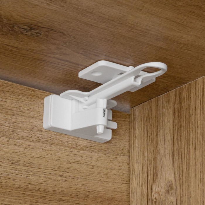 Set sigurante pentru sertare de tacamuri, 2 bucati, albe, montare cu adeziv sau surub, Reer 71090 [11]