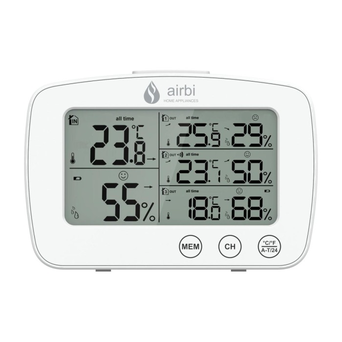 Set Termometru si higrometru digital cu 3 transmitatoare wireless externe Airbi TRIO BI1030 [3]