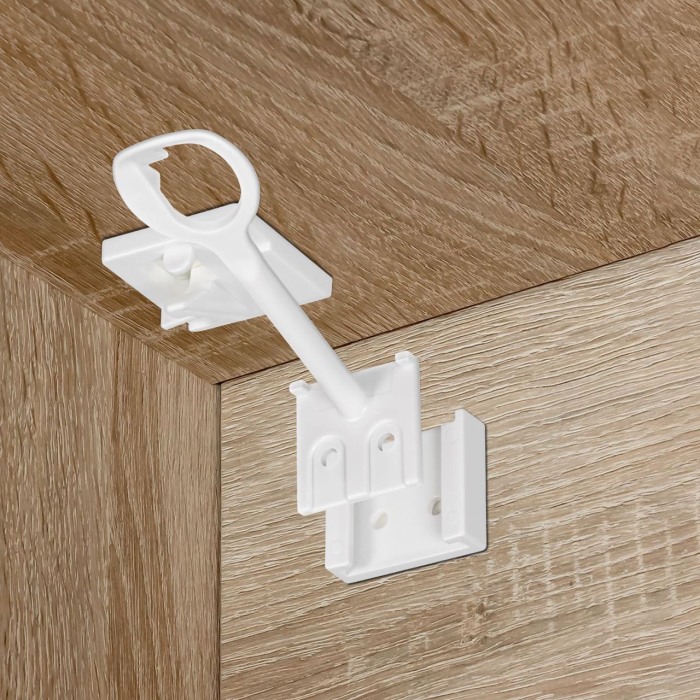 Sigurante pentru sertare si usi de dulapuri, 3 bucati, albe, Reer 71060 [6]