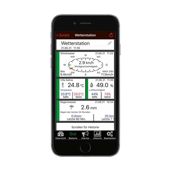 Sistem meteo SmartHome cu masurare temperatura, umiditate, precipitatii si viteza vant, data logger cu comunicare cu smartphone WEATHERHUB, TFA 31.4005.02 [9]