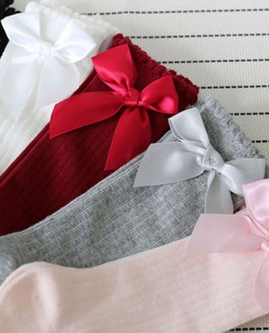 Sosete rosii cu fundite Drool [2]