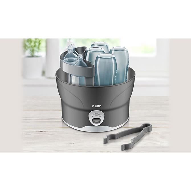 Sterilizator biberoane cu abur fierbinte in 10 minute, oprire automata, capacitate 6 biberoane, gri, VapoMat S, Reer 36021 [3]