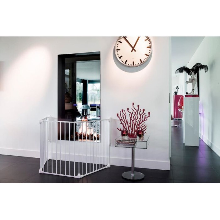 Tarc de siguranta modular cu 5 panouri, metal alb, Noma, N94047 [5]