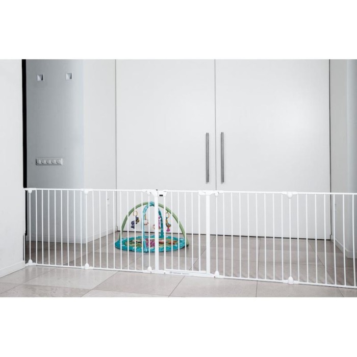 Tarc de siguranta modular cu 5 panouri, metal alb, Noma, N94047 [6]