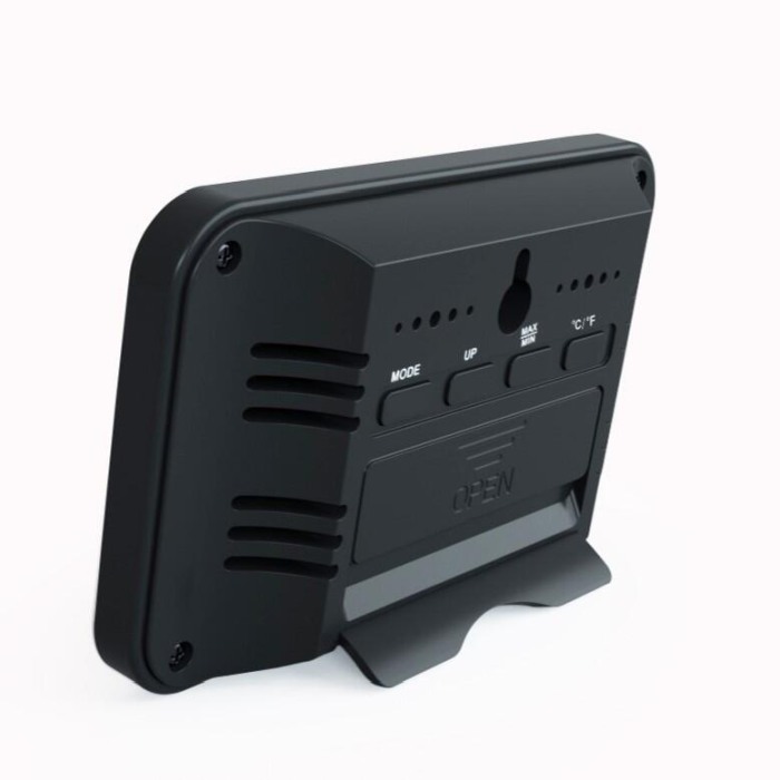 Termometru si higrometru digital de camera, ceas cu alarma, memorie, suport expandabil, negru, AirBi LINE BI1052 [3]