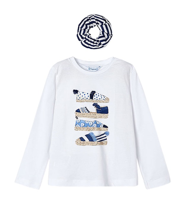 Tricou alb cu elastic par, Better Cotton, fetita - Mayoral  6 ani (116 cm) [2]