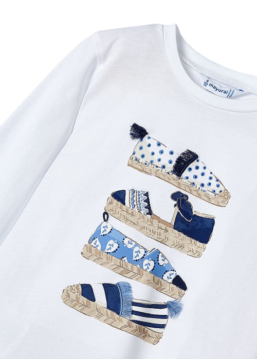 Tricou alb cu elastic par, Better Cotton, fetita - Mayoral  6 ani (116 cm) [4]