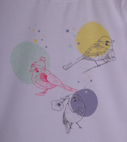 Tricou alb cu maneca lunga Birds  3 ani [2]