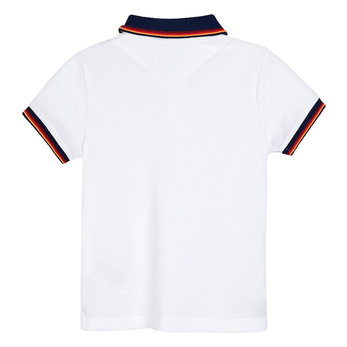 Tricou polo clasic cu maneca scurta - Alb/Bleumarin/Portocaliu - Mayoral 7 ani [2]