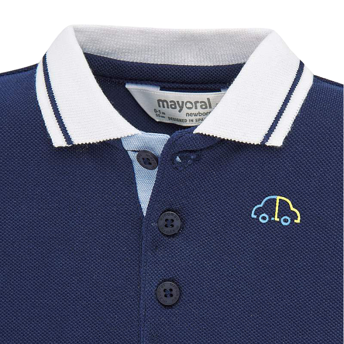 Tricou polo clasic cu maneca scurta - Bleumarin/Alb - Mayoral 18 luni [3]