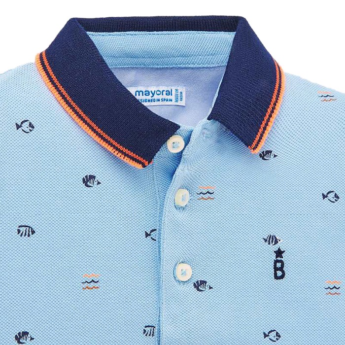 Tricou polo clasic cu maneca scurta si imprimeu - Bleu - Mayoral 3 ani [3]