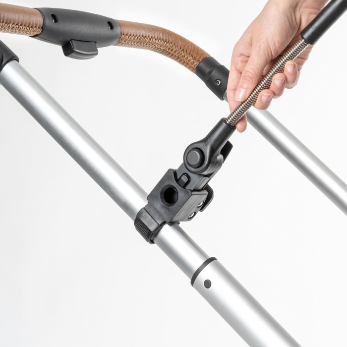 Umbreluta de soare ajustabila cu protectie solara UV 50+, pentru carucior bebelusi, neagra, Reer ShineSafe Black 84151 [8]