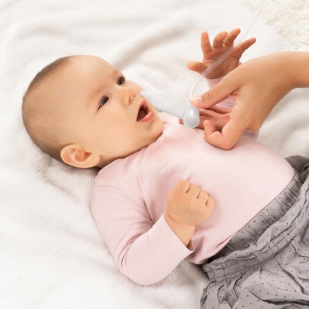 Aspirator nazal bebelusi, cu aspirare bucala, varf din silicon moale, sterilizabil la abur, cutie depozitare si 4 filtre, Reer 79139 [4]