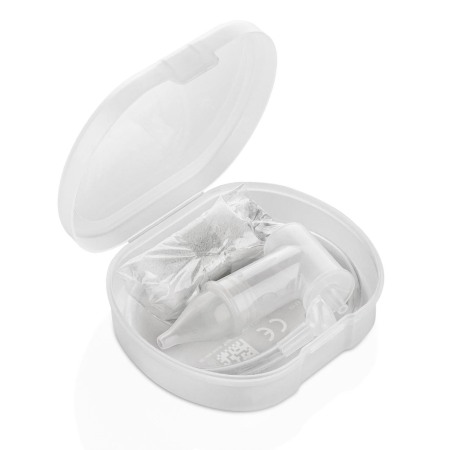 Aspiratoare nazale - Aspirator nazal bebelusi, cu aspirare bucala, varf din silicon moale, sterilizabil la abur, cutie depozitare si 4 filtre, Reer 79139
