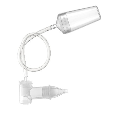 Aspiratoare nazale - Aspirator nazal pentru bebelusi, cu adaptor pentru aspiratorul casnic, varf din silicon moale, sterilizabil la abur, saculet depozitare si 4 filtre, Reer 79149
