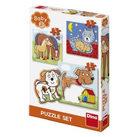 Baby puzzle - Animalute jucause (3-5 piese) [2]
