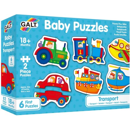 Puzzle - Baby Puzzles: Set de 6 puzzle-uri Transport (2 piese)