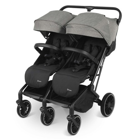 Transport Plimbare Relaxare - BabyGo - Carucior pliabil pentru gemeni GoTwice, Grey