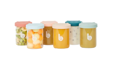 Tacamuri vesela recipiente - Babymoov - Set 6 boluri din sticla ISY 250 ml