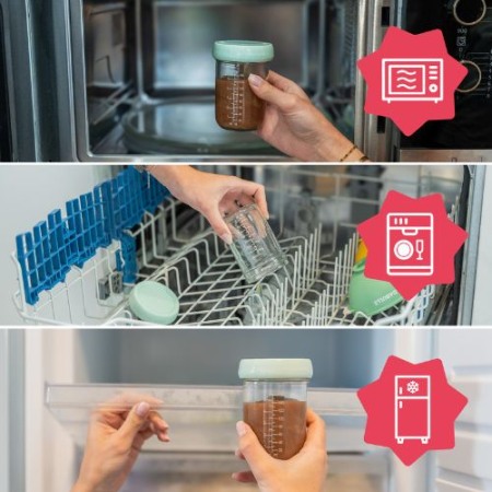 Badabulle - Set 2 Boluri din sticla Badabowls pentru pastrarea hranei bebelusului [5]