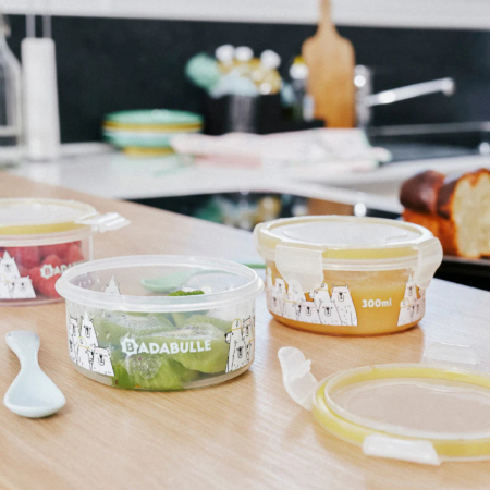 Badabulle - Set 3 boluri ermetice Maxi 300 ml, pentru pastrarea hranei [1]