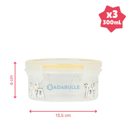 Badabulle - Set 3 boluri ermetice Maxi 300 ml, pentru pastrarea hranei [5]
