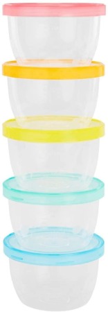 Tacamuri vesela recipiente - Badabulle - Set 5 recipiente etanse pentru pastrarea hranei
