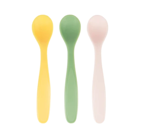Tacamuri vesela recipiente - Badabulle - Set de 3 lingurite flexibile, Pastel