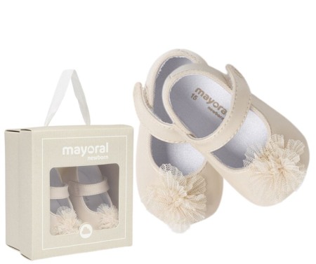 Pantofi - Balerini cu pom pom  - Bej sidef - Mayoral  18 (11.2 cm)