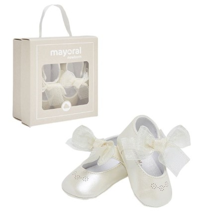 Balerini perforatii cu funda - Bej - Mayoral 19 [0]