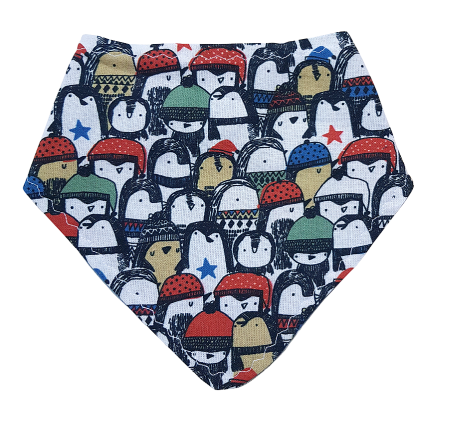 Bavete - Baveta 2 fete - muselina / bumbac, pinguini