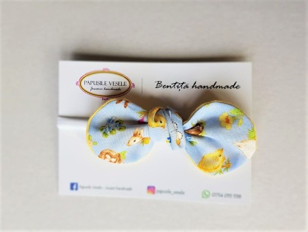 Reduceri de Paste pentru copii - Bentita cu fundita si dantela - Papusile Vesele   Iepuri si rate