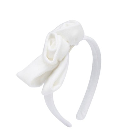 Accesorii par - Bentita Off White de catifea pentru bebe