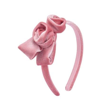 Accesorii par - Bentita Roz de catifea pentru bebe